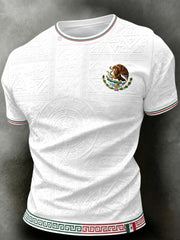 Men's Mexican Football Match Aztec Totem Art Print T-Shirt