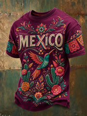 Men's Mexican Football Match Aztec Totem Art Print T-Shirt