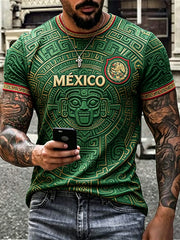 Men's Mexico Football Lover Printed T-shirt
