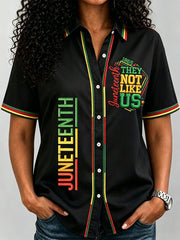 Women's Juneteenth They Not Like Us Since 1865 Print Casual Shirt