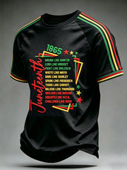 Men's Juneteenth 1865 Print Casual Short Sleeve T-shirt