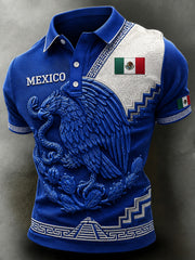 Men's Mexico Football Match Cheering Art Print Polo
