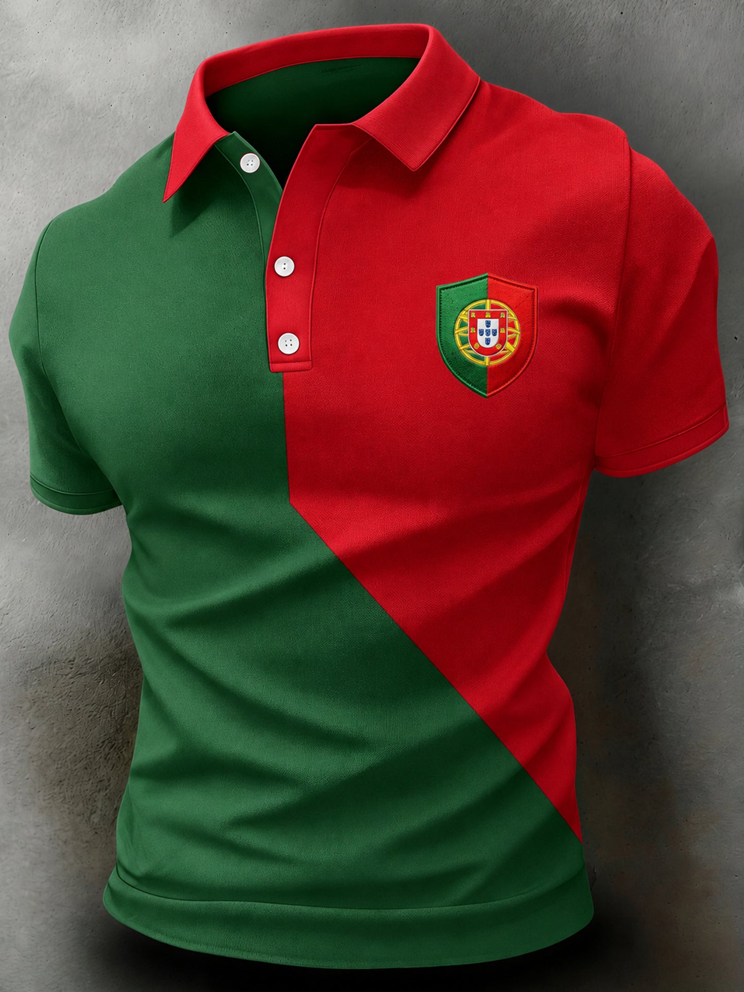 Men's Portugal Football Match Cheering Art Print Polo