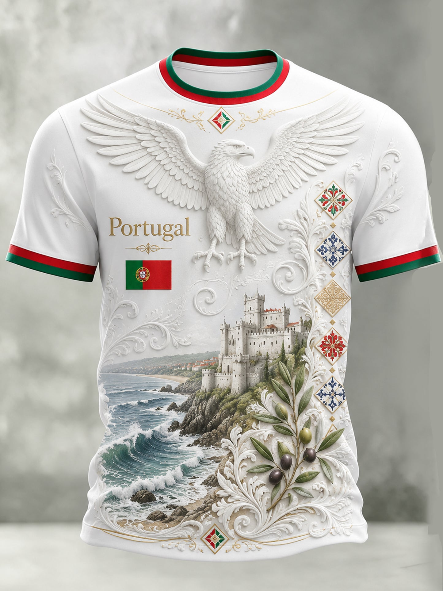 Men's Portugal Football Match Cheering Art Print T-Shirt