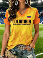 Women's Colombian football casual T-shirt
