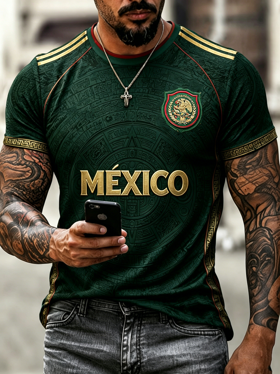 Men's Mexico Proud Art Printed short sleeves t-shirt