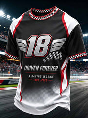 Men's Commemorative Racing Driver Pattern Printed T-Shirt