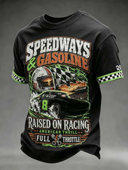 Men's Commemorative Racing Driver Pattern Printed T-Shirt