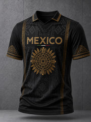Men's Mexican Football Match Cheering Art Print V-Neck Top