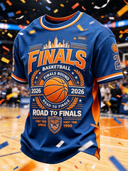 Men's Classic Basketball Fan Graphic Print T-shirt