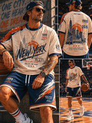 Vintage New York 1999-2026 Casual T-Shirt and Shorts Set
