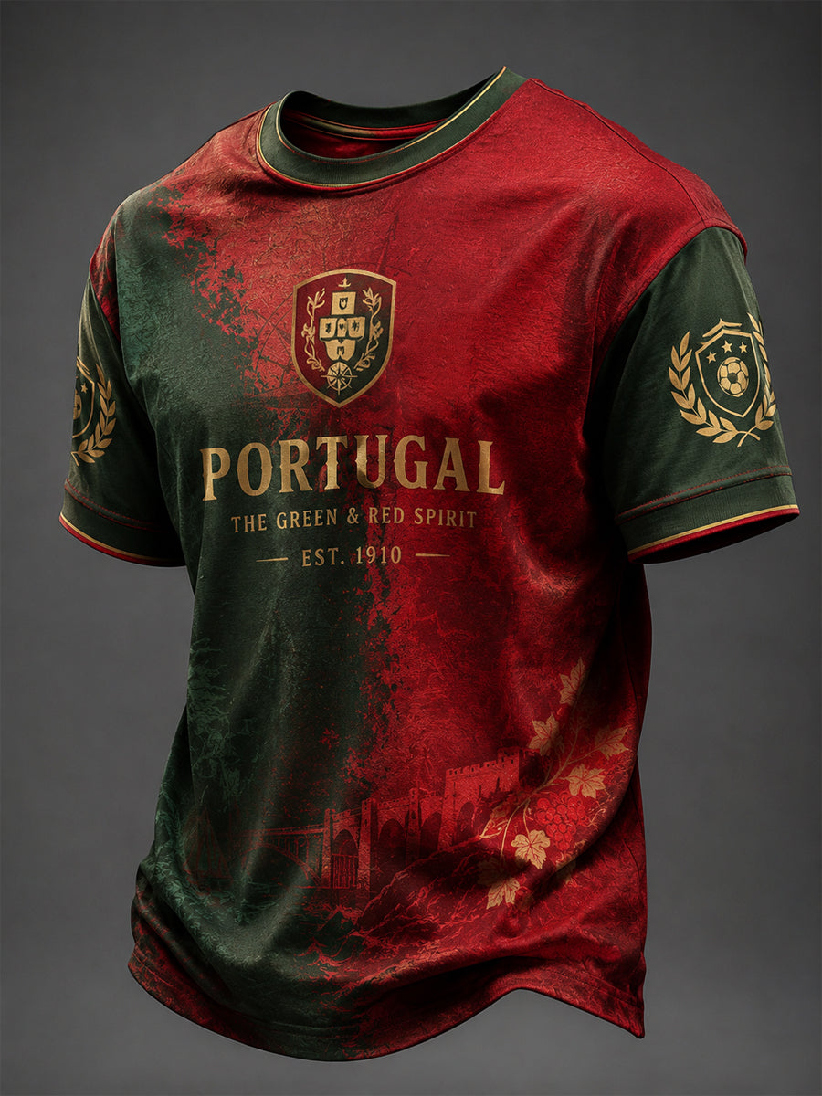 Men's Portuguese Football Printed T-shirt