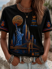 Women's Classic Basketball Fan Graphic Short Sleeve T-shirt