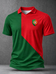 Men's Portugal Football Fan Art Print V-Neck Top