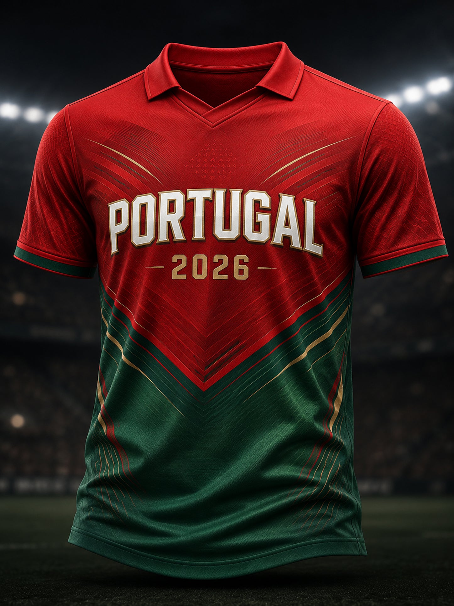 Men's Portugal Football Fan Art Print V-Neck Top