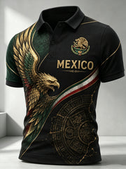 Men's Mexico Football Fan Art Print Polo