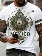 Men's Mexico Football Fan Art Print T-Shirt