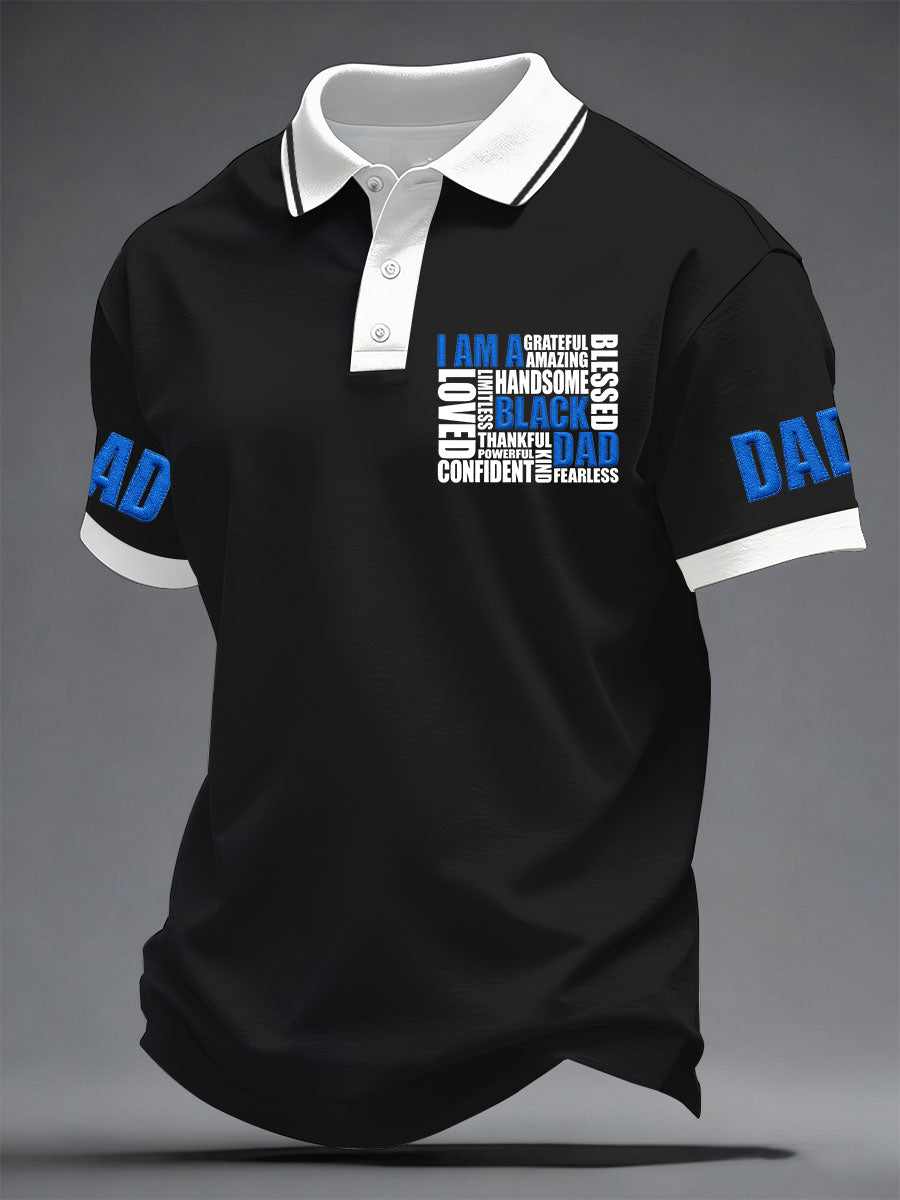 Men's I Am A Black Dad Printed Casual Top