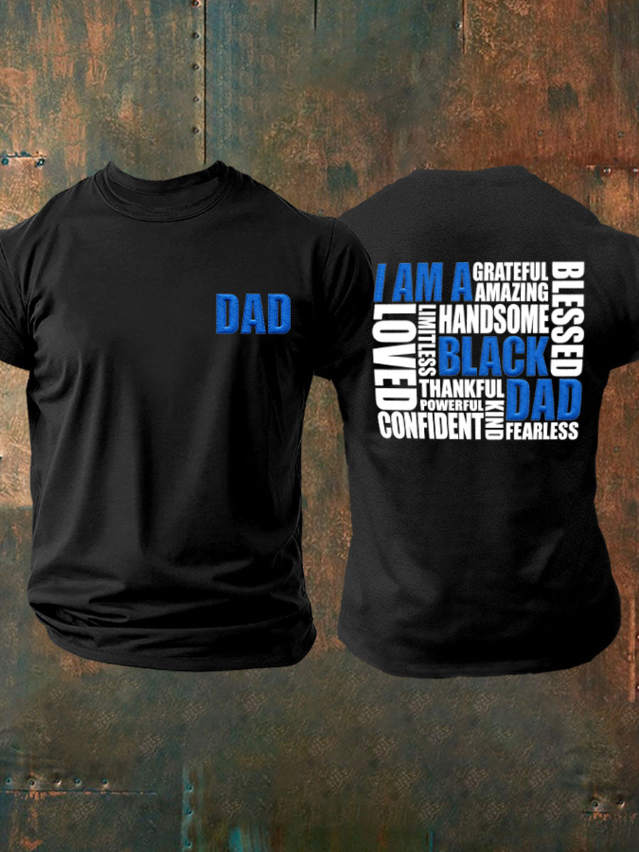 Men's “I Am A Black Dad” Father's Day Fun Casual T-shirt