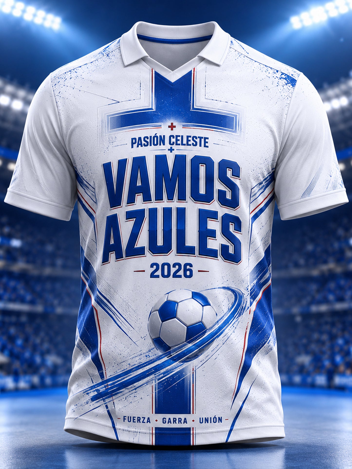 Men's Mexican Blue Cross Football Cheering Art Print V-Neck Top