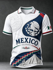 Men's Mexican Football Cheering Art Print V-Neck Top