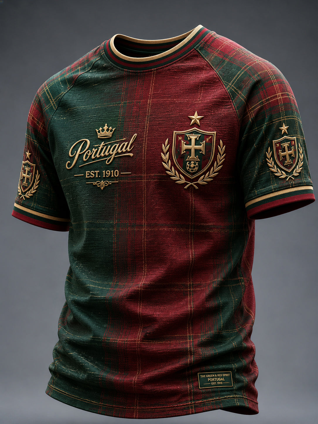 Men's Portuguese Football Printed Casual short sleeves t-shirt