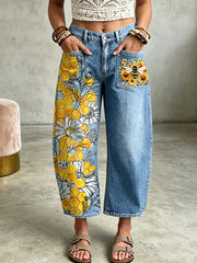 Women's Animal Bees Art Print Pocketing Trousers