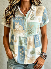 Women's Cute Cat Print shirts