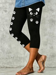 Women's Animal Cat Artistic Printed Leggings