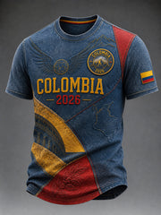 Retro 2026 Colombia Soccer Fan Art Casual T-Shirt