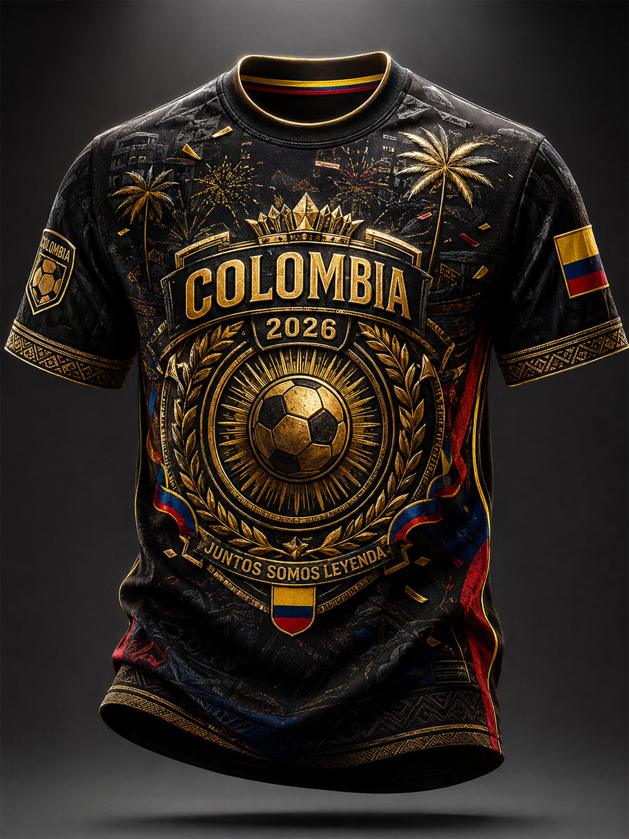 2026 Colombia Soccer Commemorative Art T-Shirt