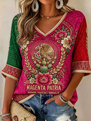 Women's Mexico Football Lover Art Printed T-shirt
