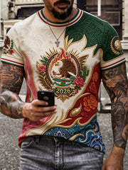 Men's Mexico Football Lover Art Printed T-shirt