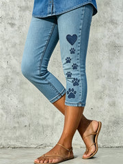 Women's Animal Paw Artistic Printed Leggings