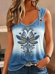 Women's Retro Animal Butterfly Print Sleeveless Tank Top