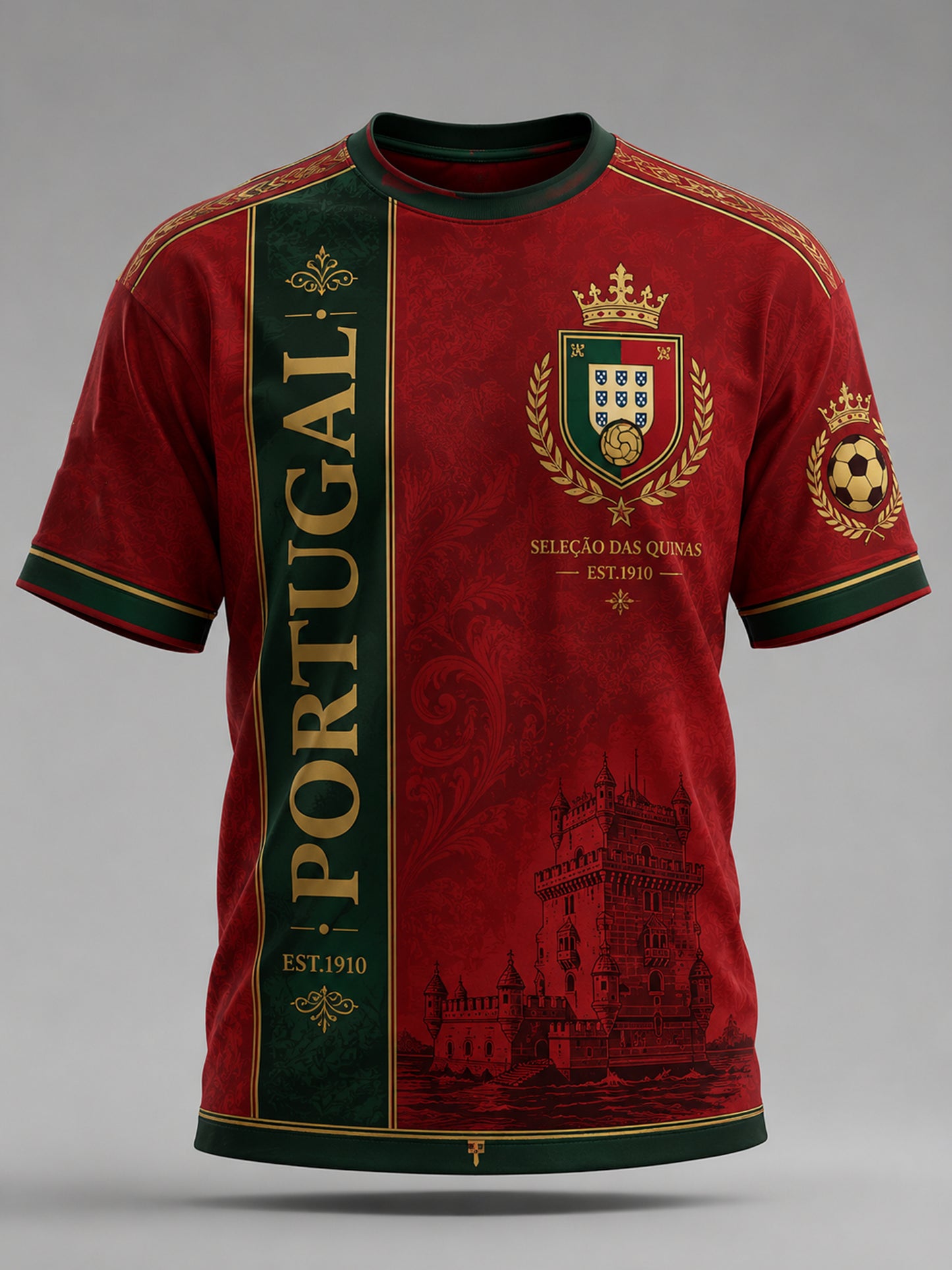 Men's Portugal Football Match Cheer Art Print T-Shirt