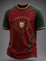 Men's Portuguese Football Printed Casual short sleeves t-shirt