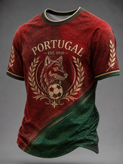 Men's Portuguese Football Printed Casual short sleeves t-shirt