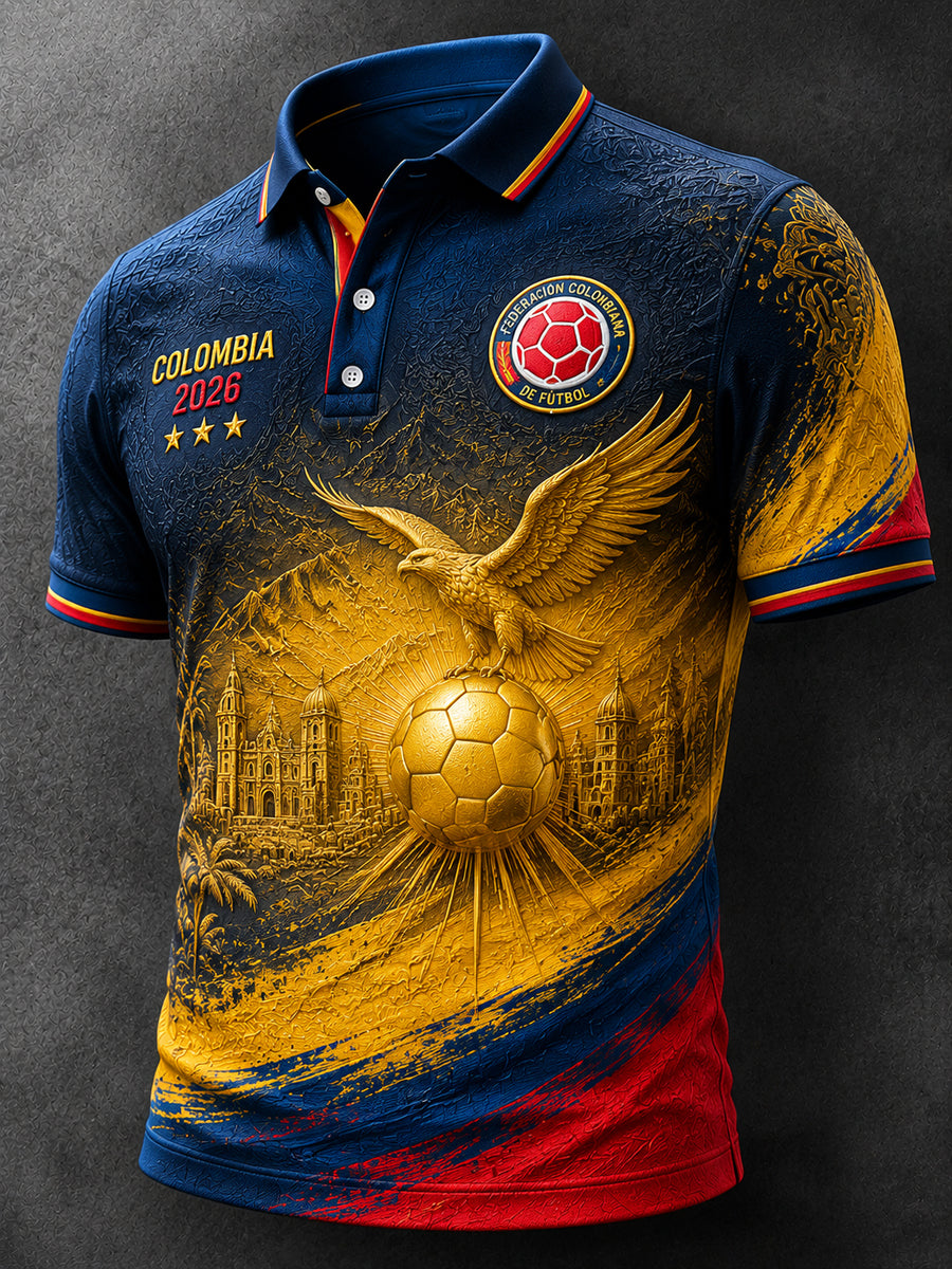 Vintage Colombia Soccer “Andean Eagle” Polo Shirt