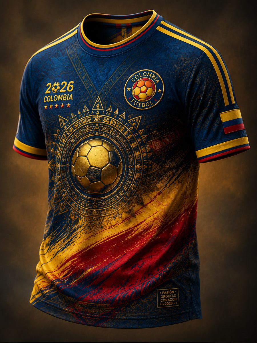 Retro 2026 Colombia Soccer Fan Casual T-Shirt