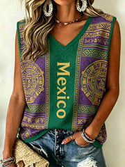 Women's Mexican Football Print Tank Top