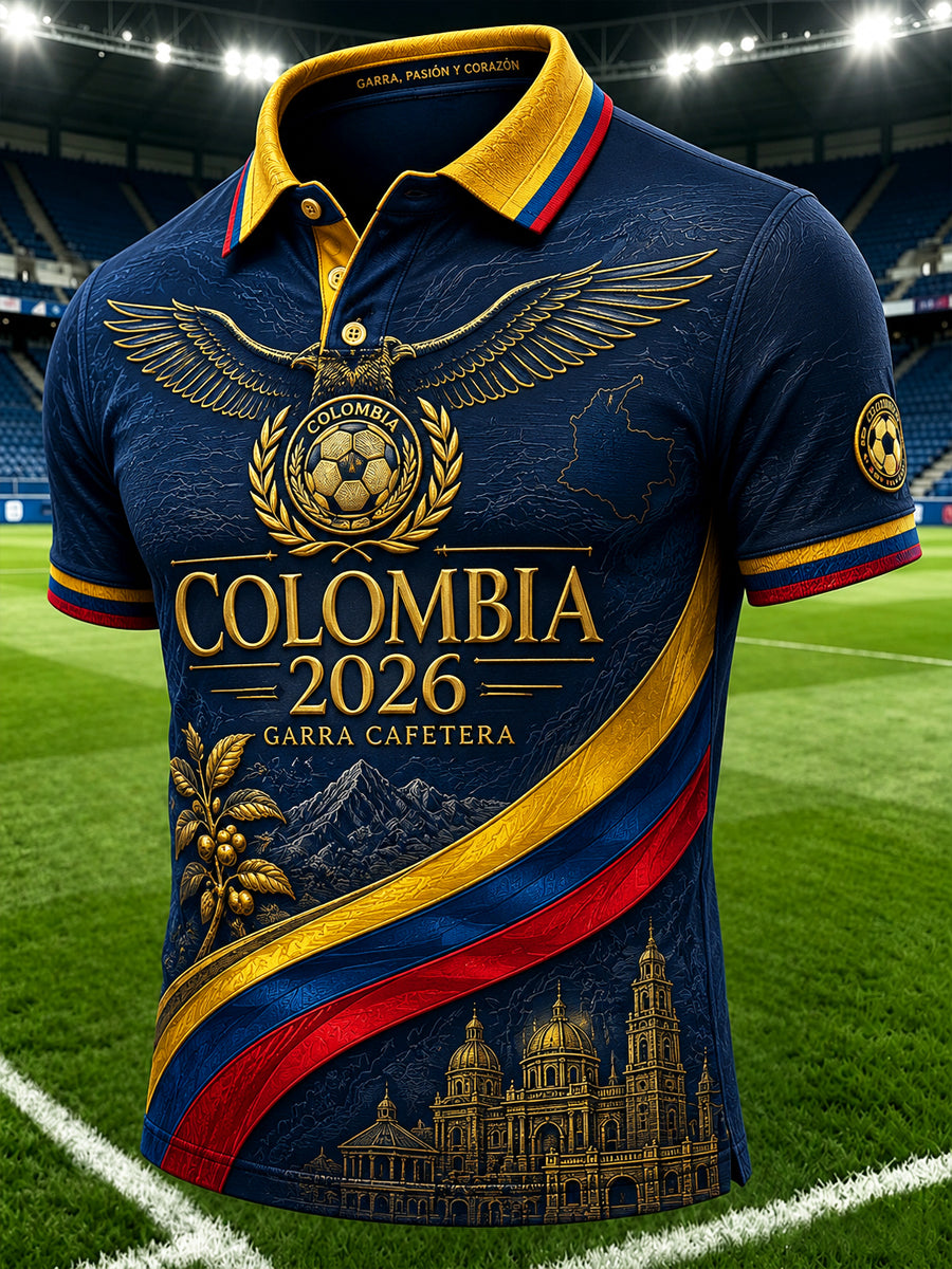 Retro Columbia Classic Casual Polo Shirt
