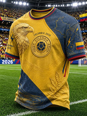 Men's Colombian Football Style Casual Unisex T-shirt