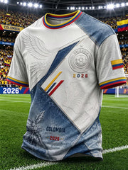 Men's Colombian Football Style Casual Unisex T-shirt