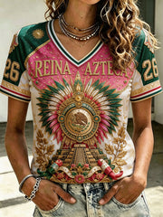 Women's Mexico Football Lover Art Printed T-shirt