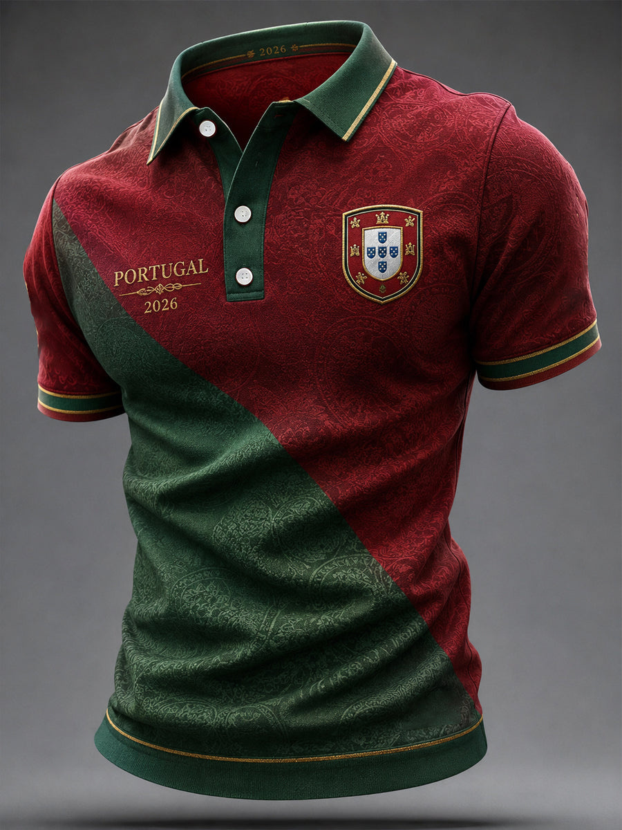 Men's Portuguese Football Print Casual Top