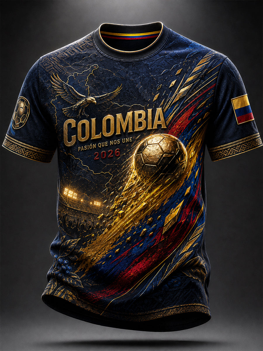Retro Columbia Classic Soccer Casual T-Shirt