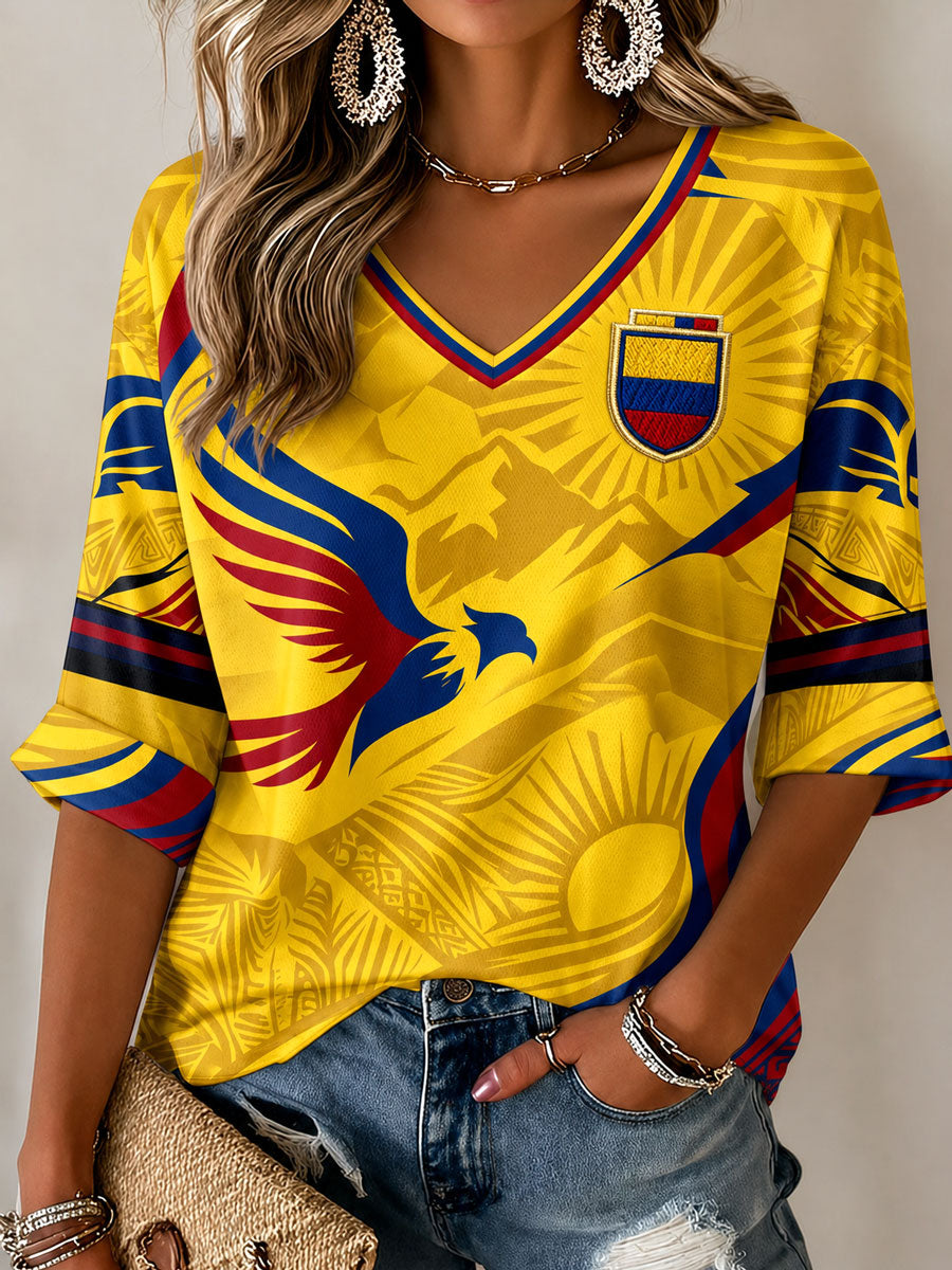 Women's Columbia Football Print Casual T-shirt