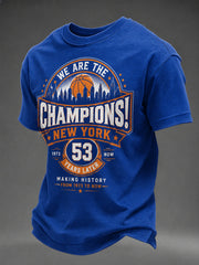 Men's We Are The Champions! Gift For Basketball Fans Print Casual Tee