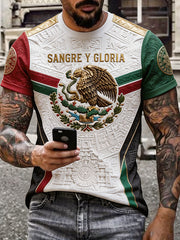 Men's Mexico Football Lover Art Printed T-shirt